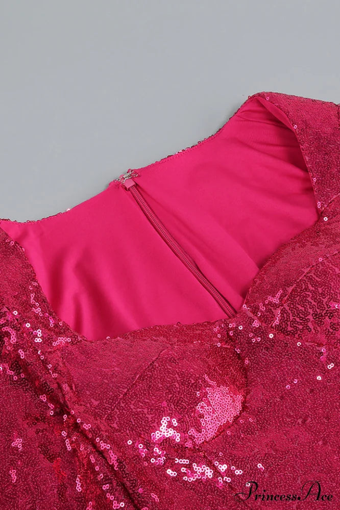 Daria Sequin Stylish Feather Mini Dress