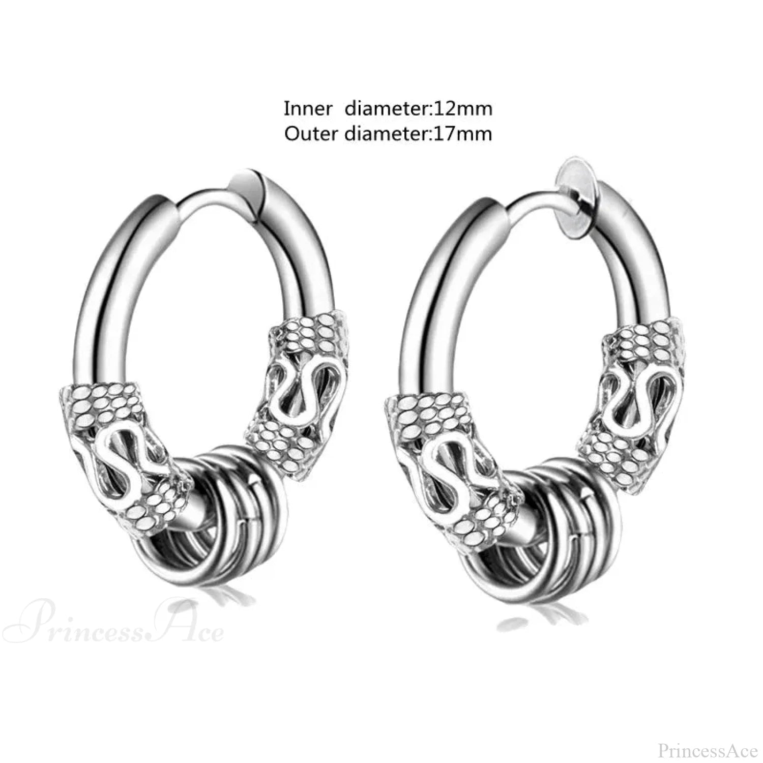 Dark Black Skull Awl Rock Declaration Earring color19
