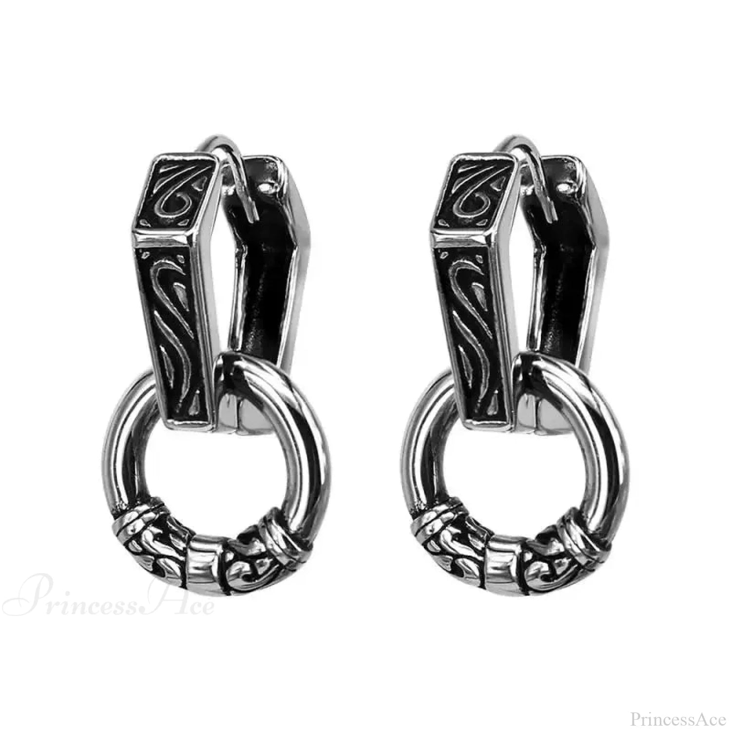 Dark Black Skull Awl Rock Declaration Earring color37