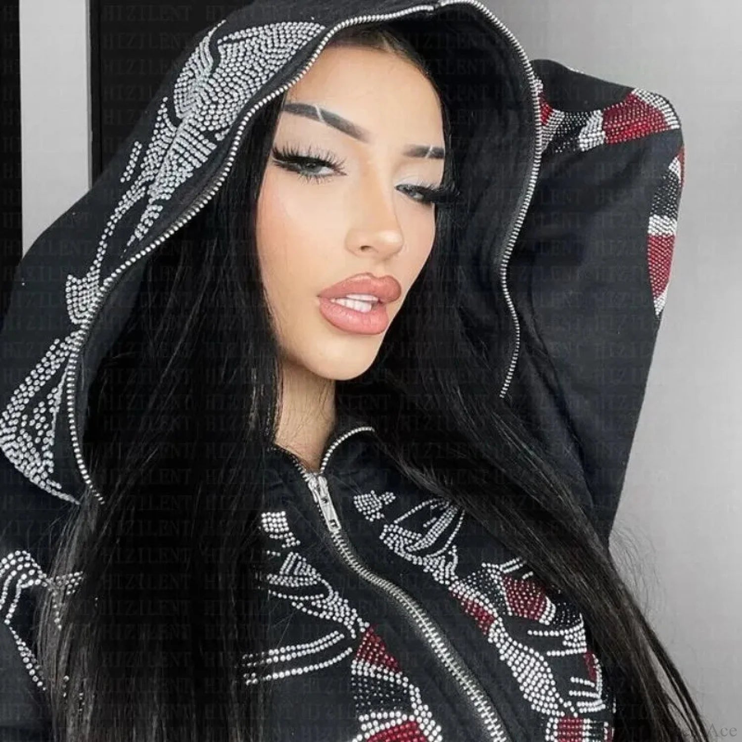 Dark Butterfly Skeleton Zip Jacket Black / M