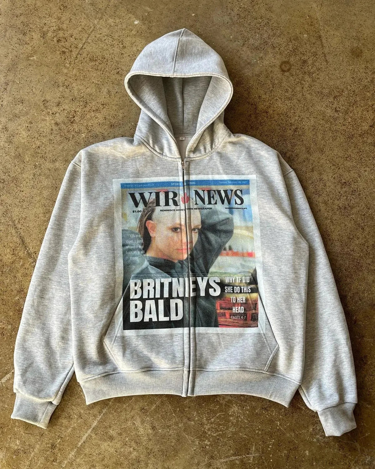 Dark Character Pictorial Zip Hoodie White1 / S