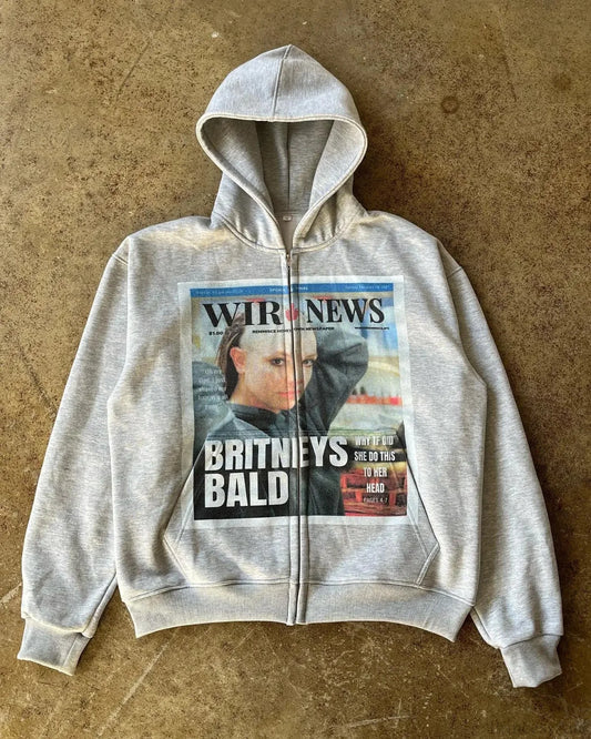 Dark Character Pictorial Zip Hoodie White1 / S