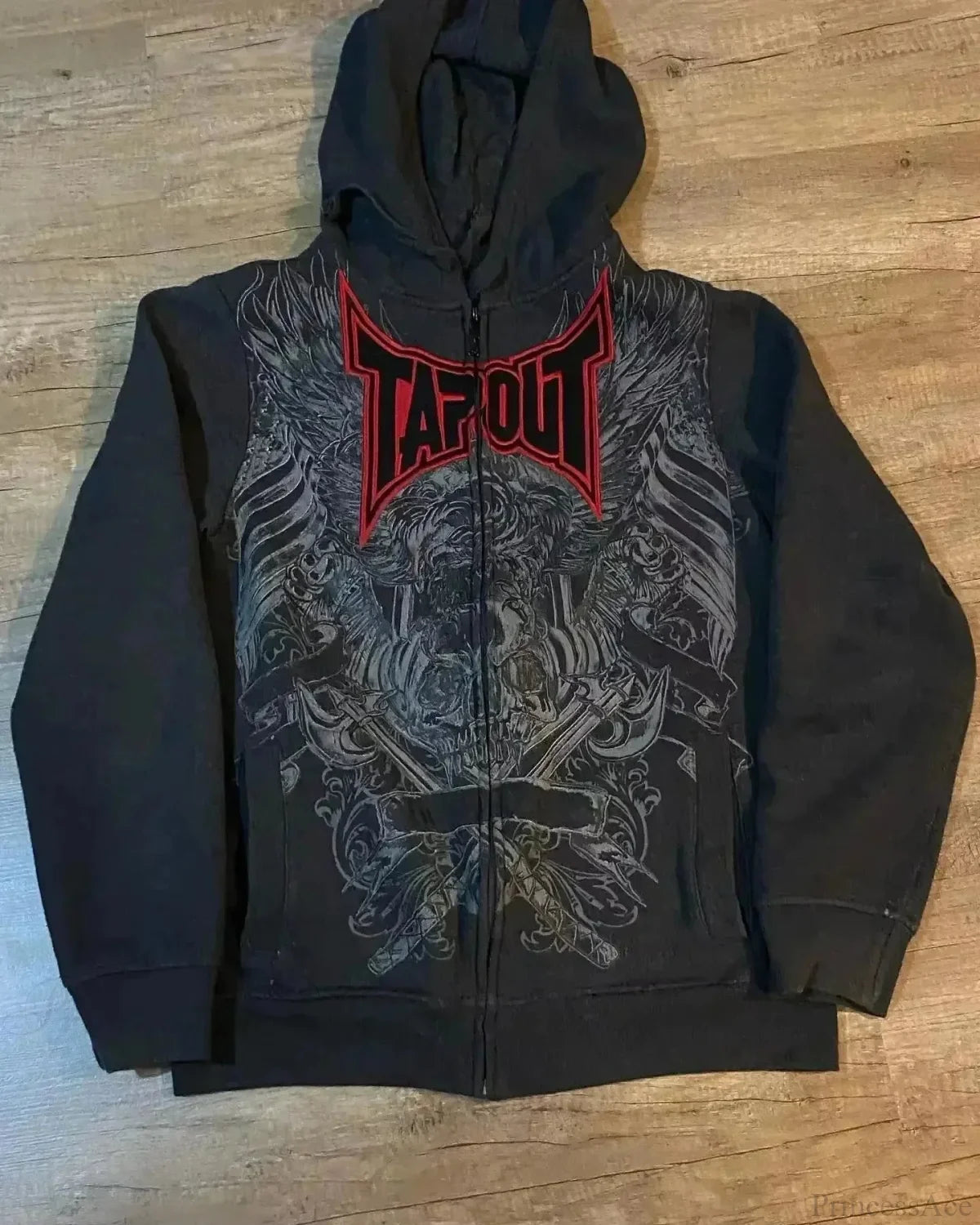 Dark Crimson Letter Antique Hoodie black1 / S