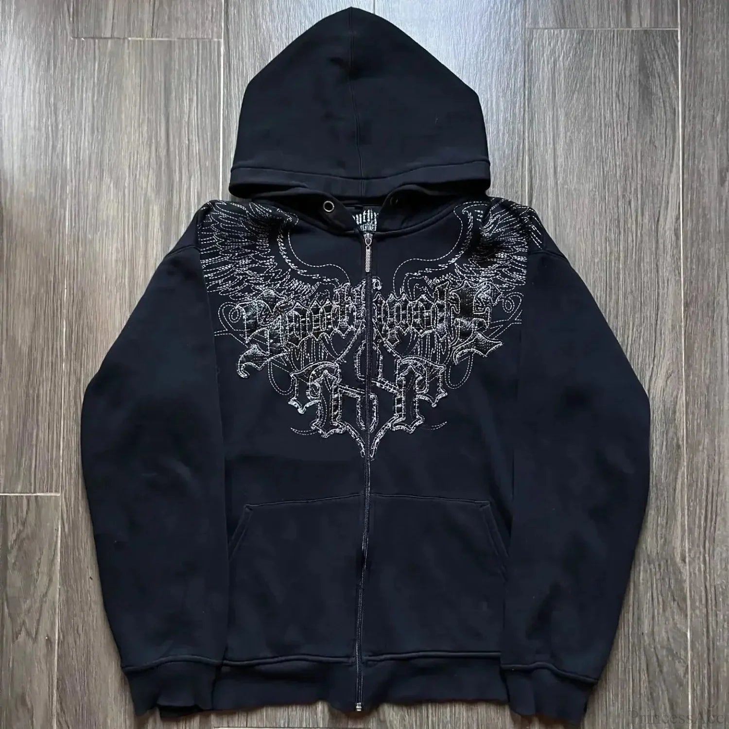 Dark Crimson Oversize Zipper Hoodie black4 / M