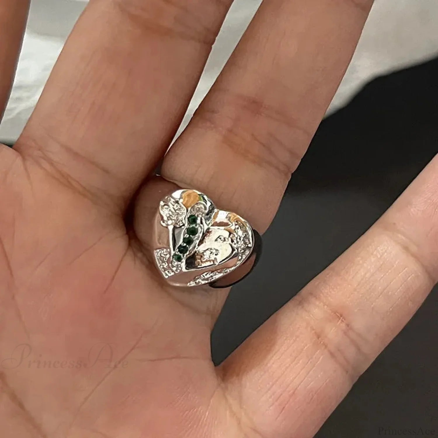 Dark Crystal Ebony Spider Ring