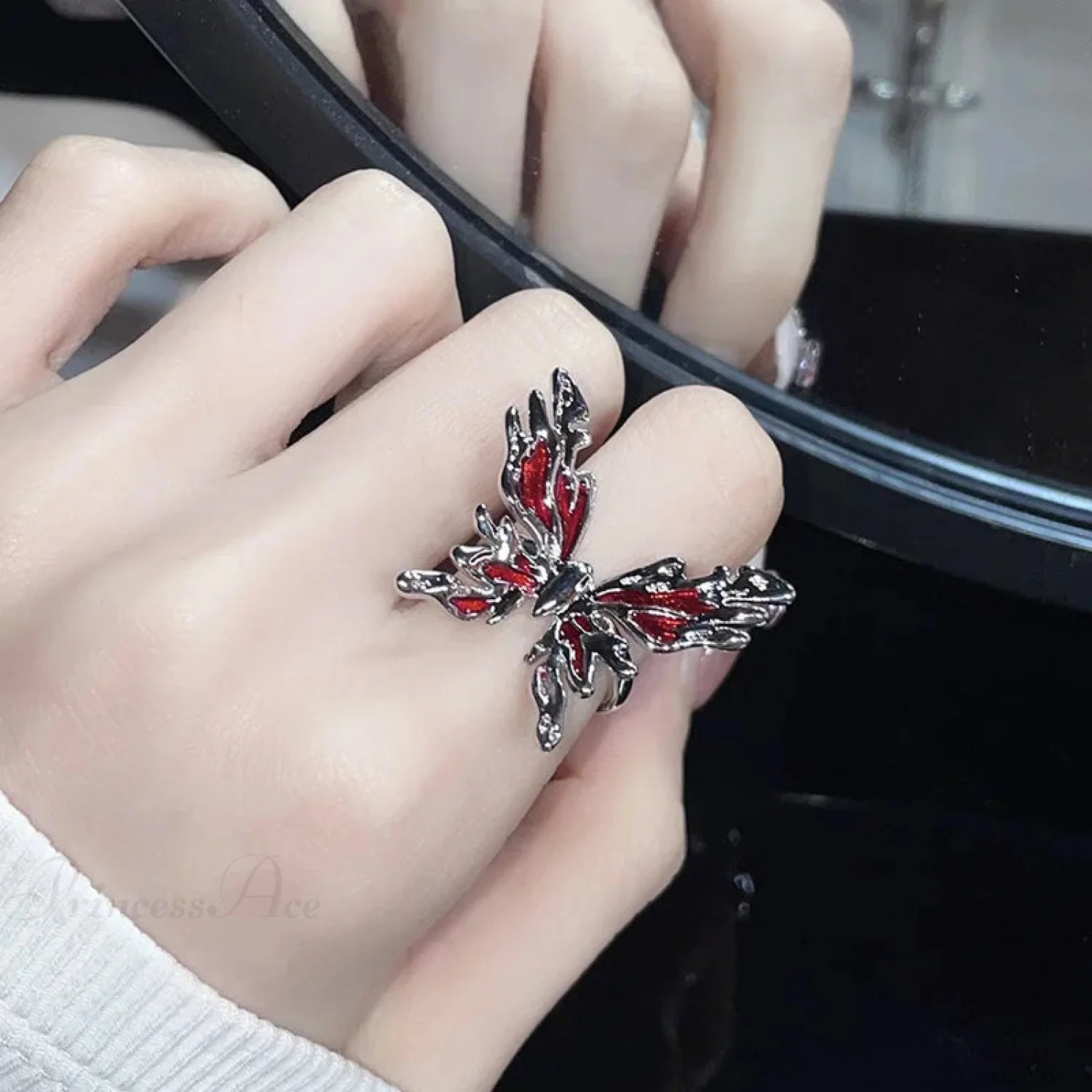 Dark Crystal Ebony Spider Ring sliver12