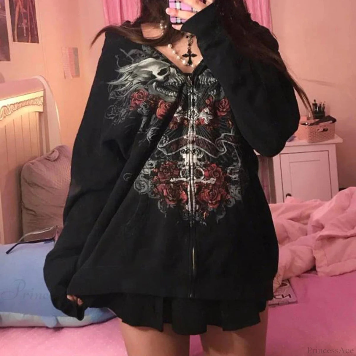 Dark Dirty Pictorial Zip Hoodie black3 / S
