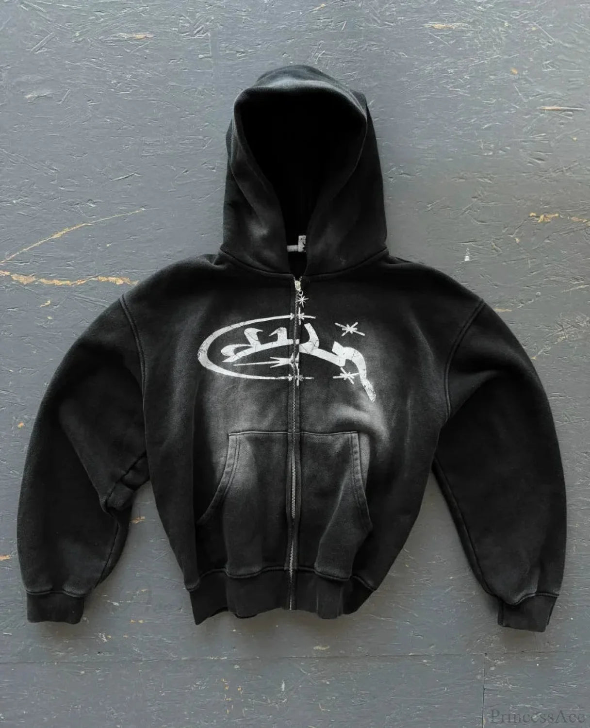 Dark Embroidered Large Hoodie black4 / M