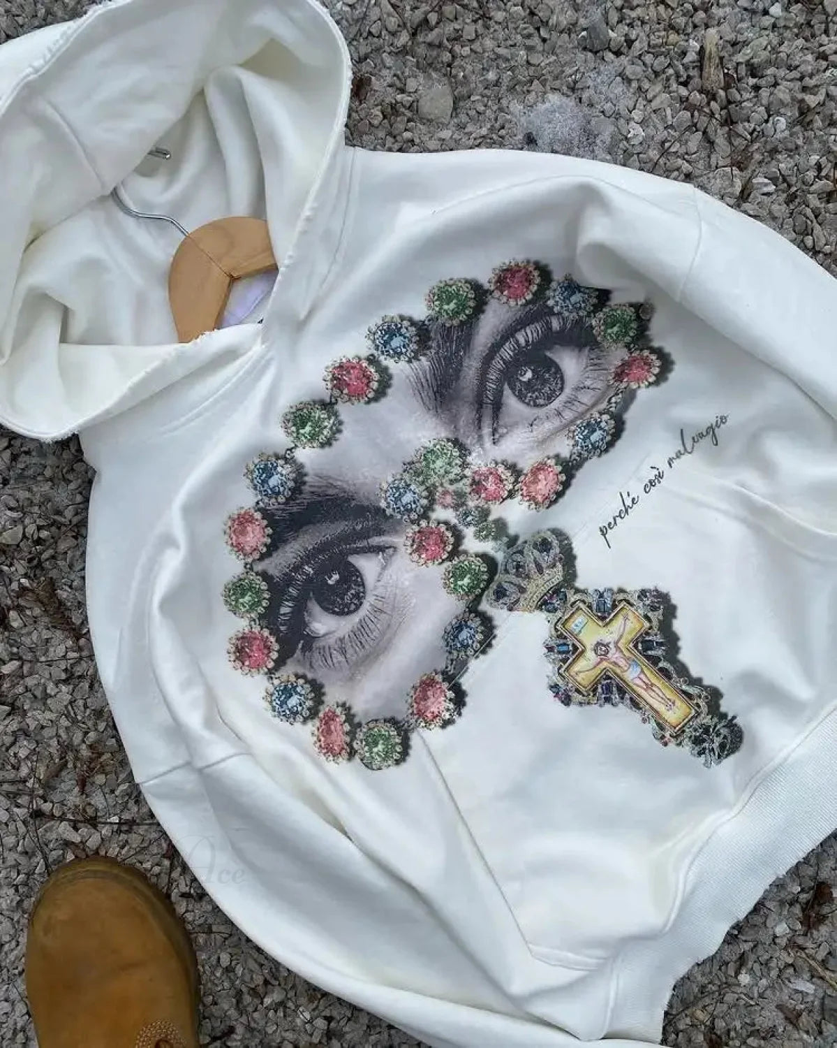 Dark Eyes Print Athletic Hoodie