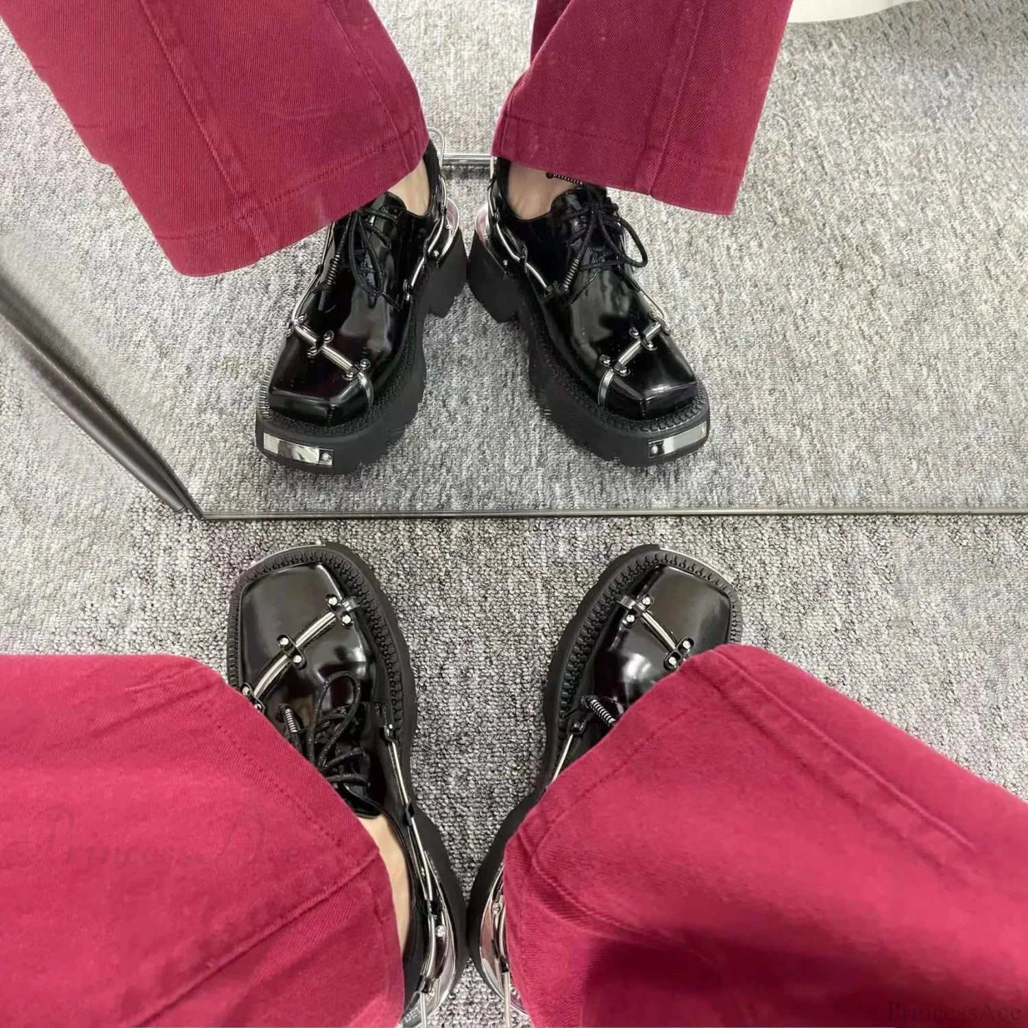 Dark Gothic Elevated Celebration Tennis Shoe Black / 34