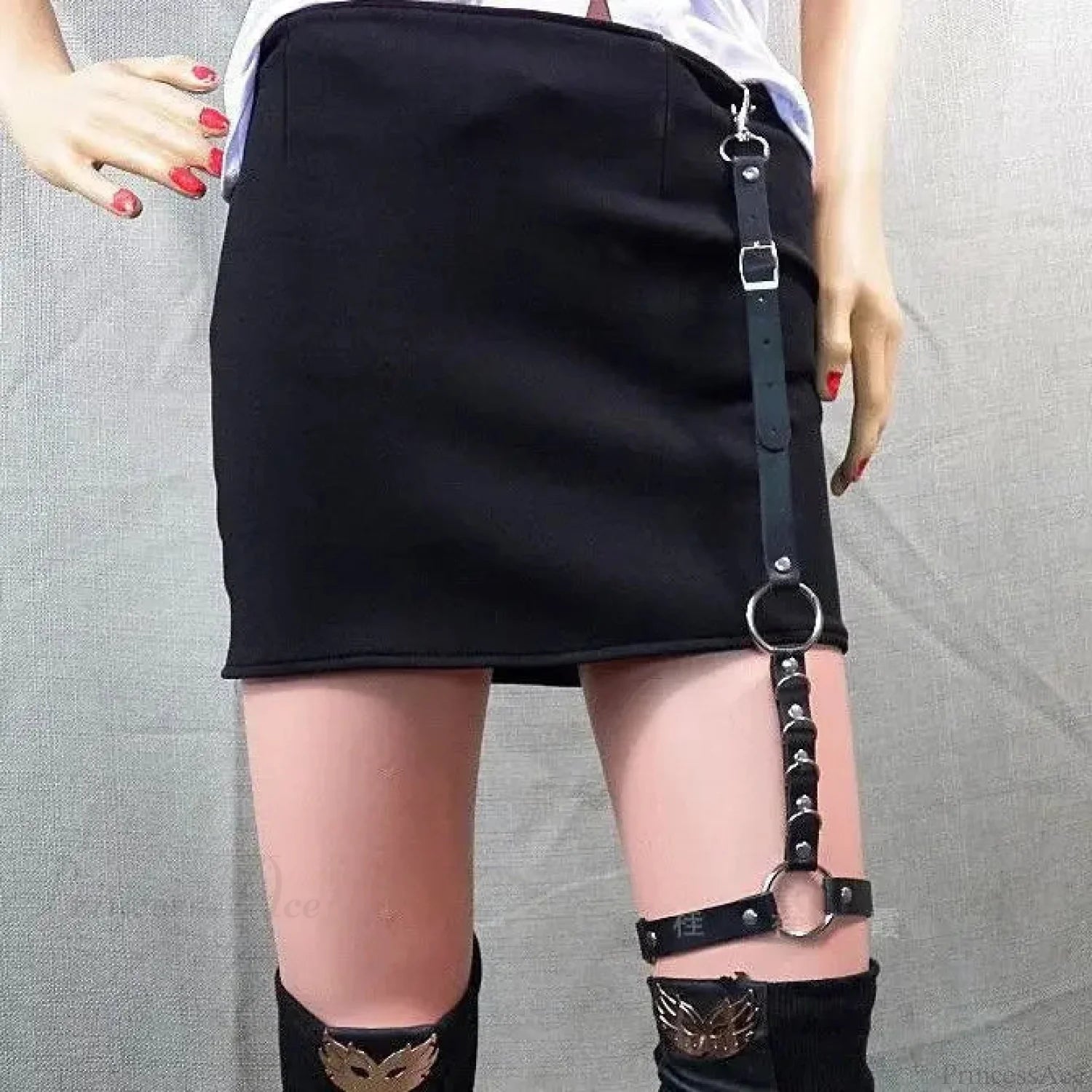 Dark Leather Hip Hop Rebel Belt black / USA