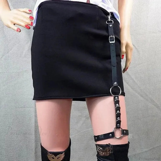 Dark Leather Hip Hop Rebel Belt black / USA