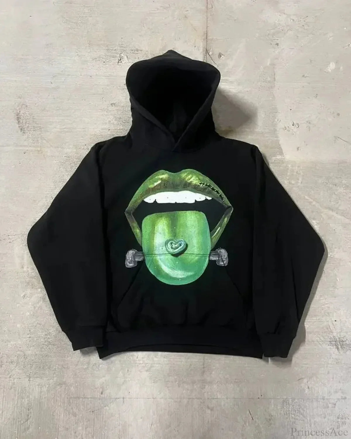 Dark Lips Visual Pullover Hoodie black1 / S