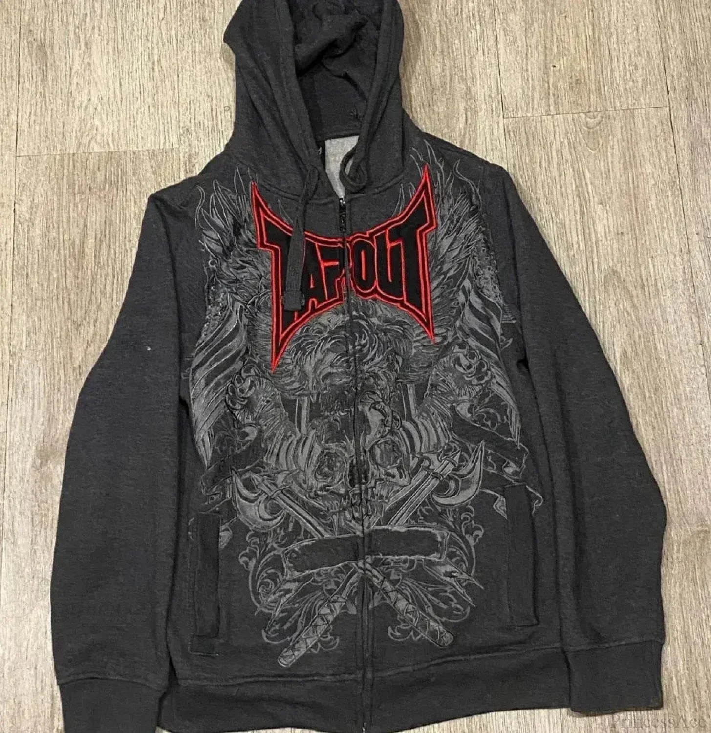 Dark Skull Print Rebel Hoodie black2 / S
