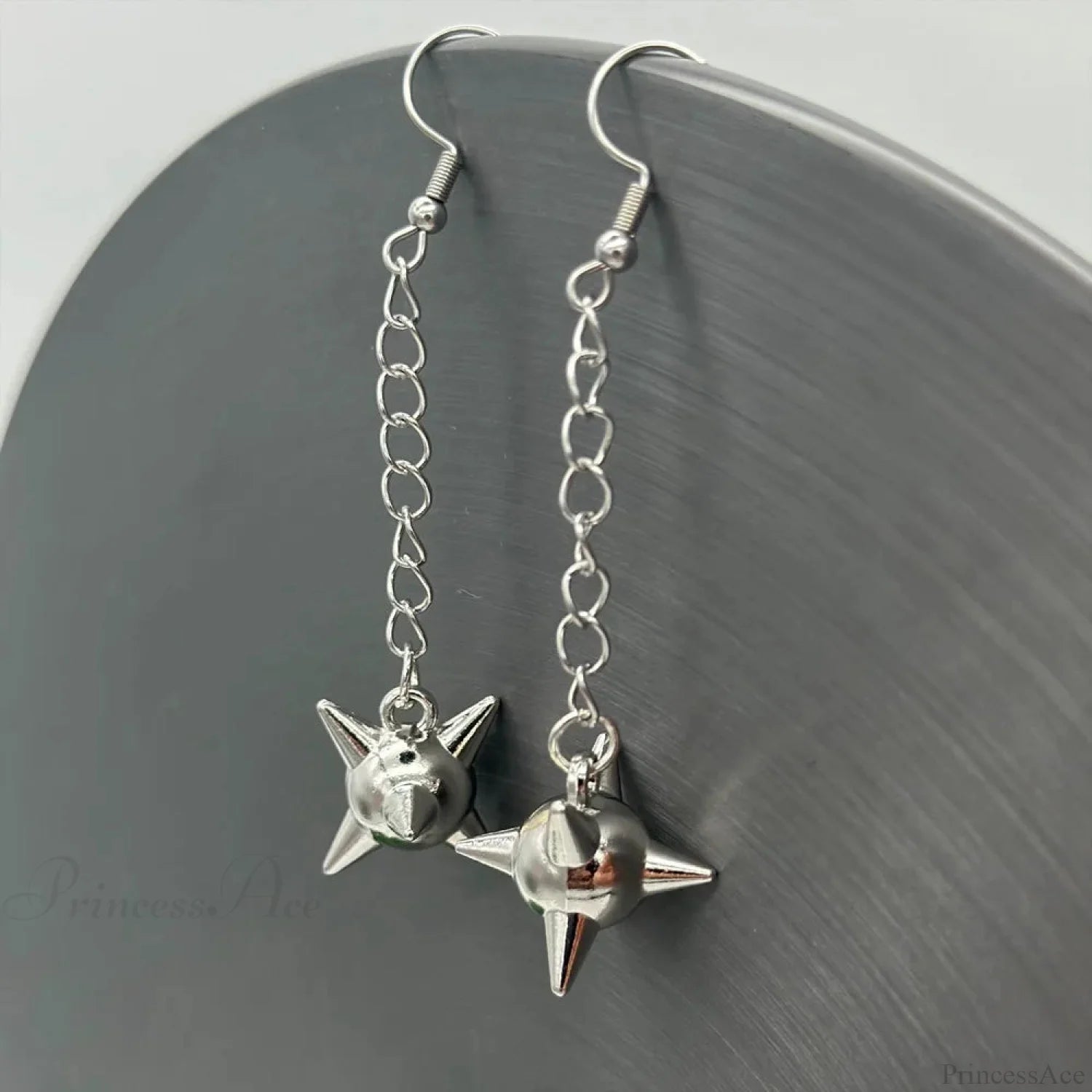 Dark Spiky Sphere Rivet Hoop Dangle Earring color 4
