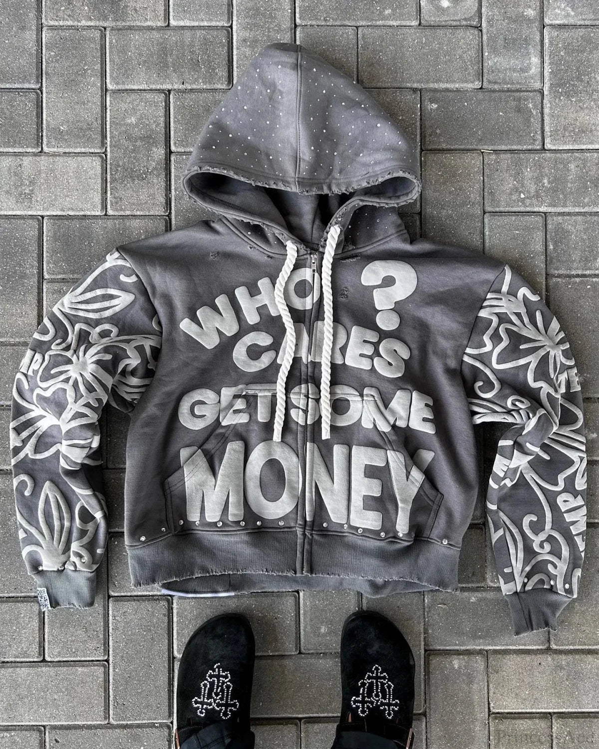 Dark Star Alphabet Zip Hoodie Gray / M