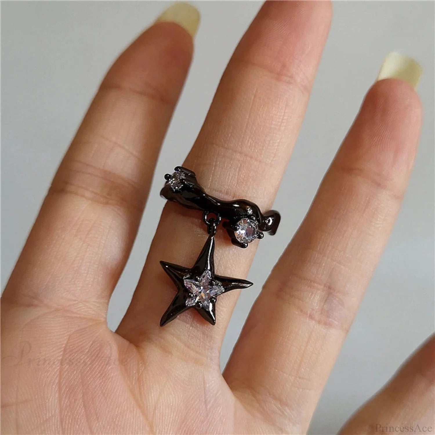 Dark Thorny Rose Pair Ring black3