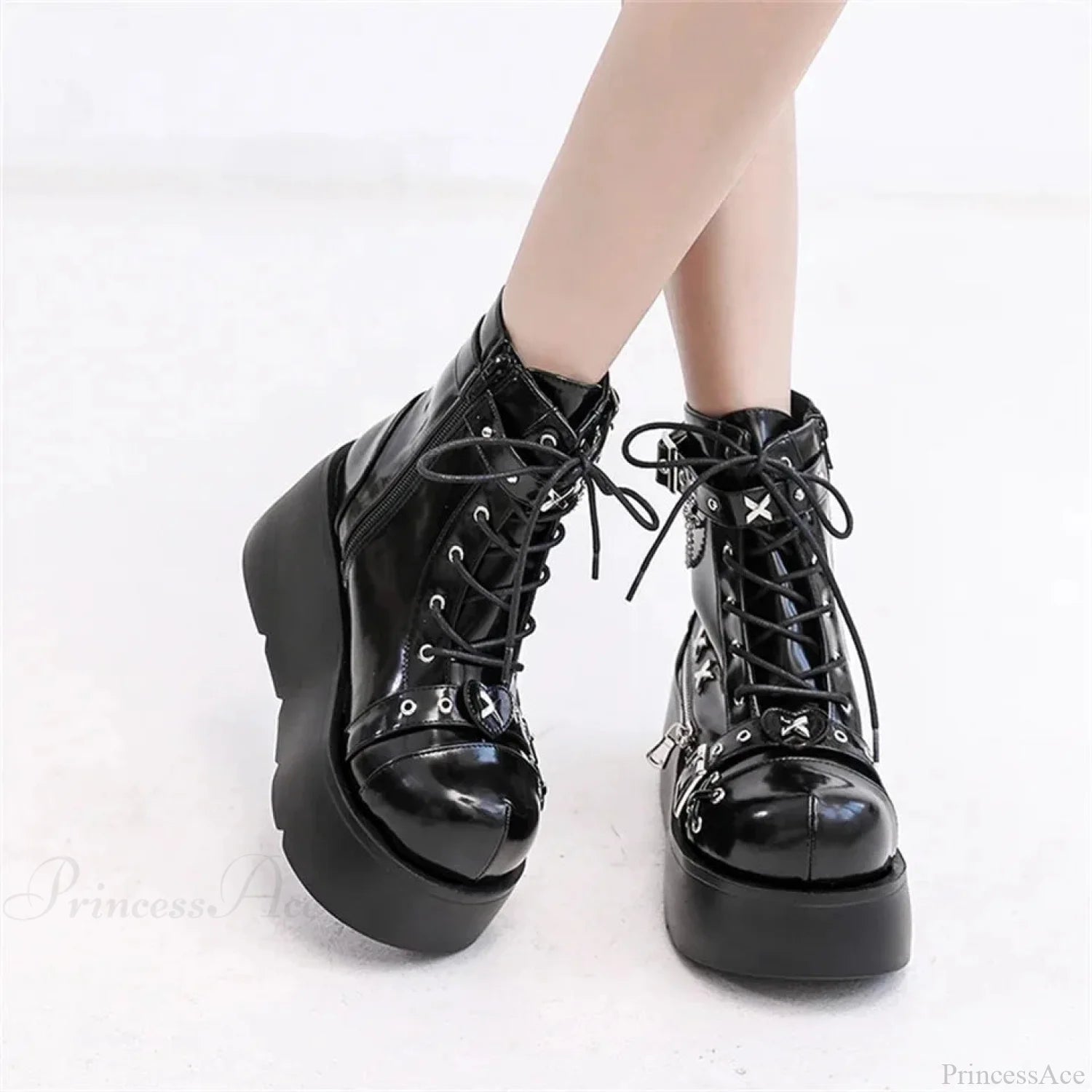 Dark Vampire Costume Elevated Mid-leg Boot