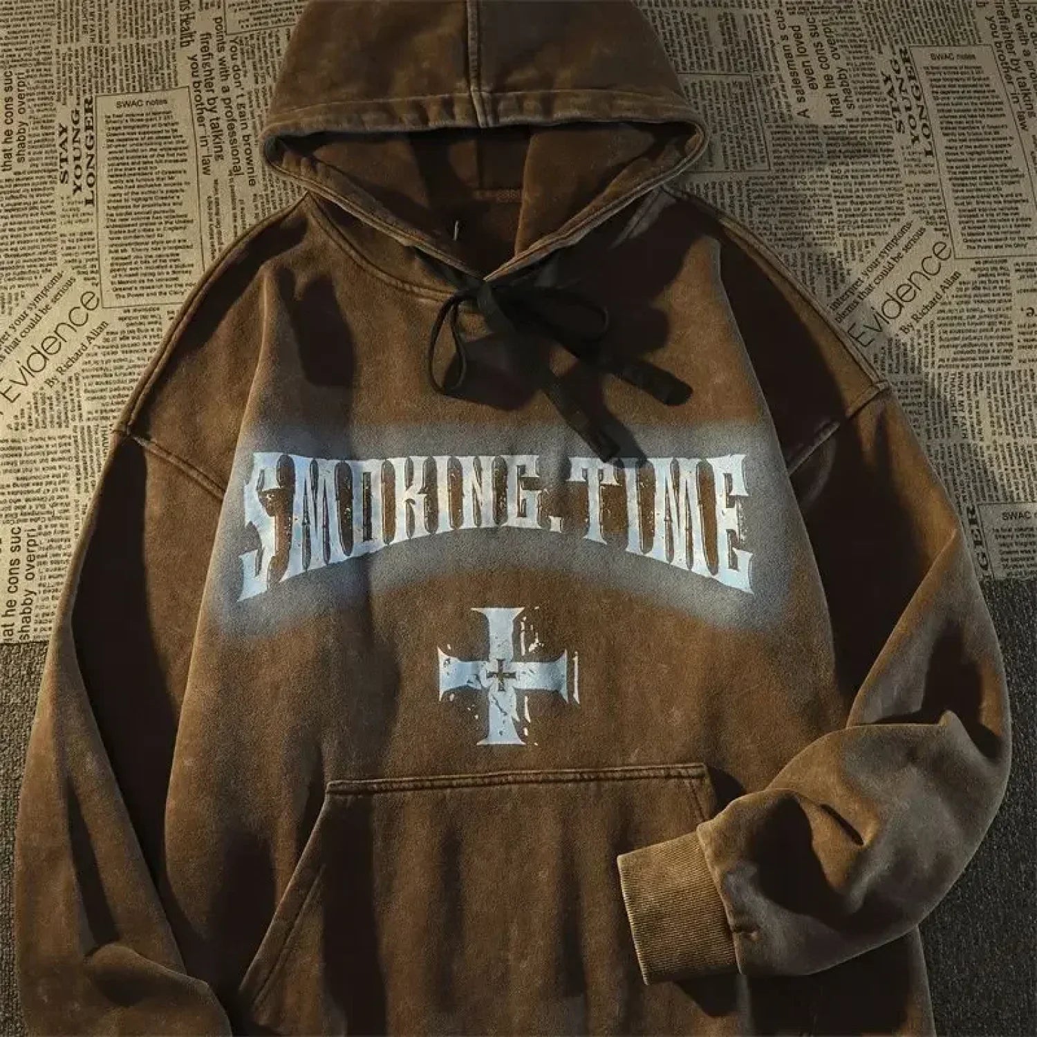 Dark Wind Skull Print Casual Hoodie