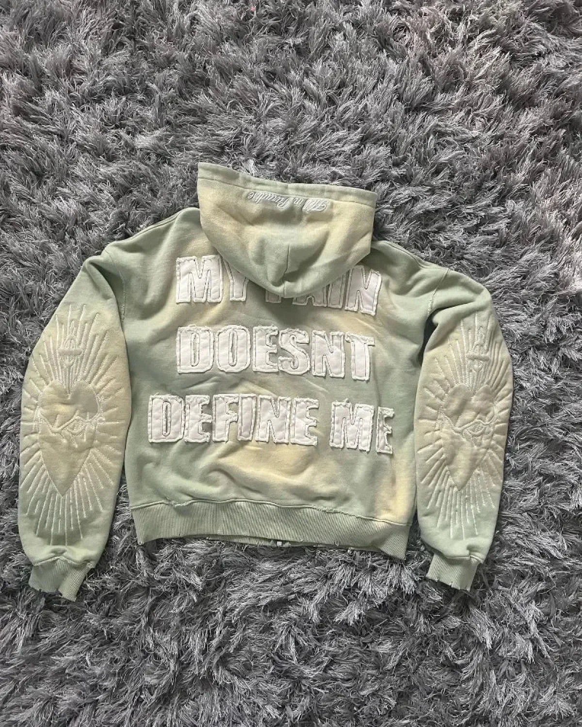 Dark Zipper Joined Vintage Hoodie