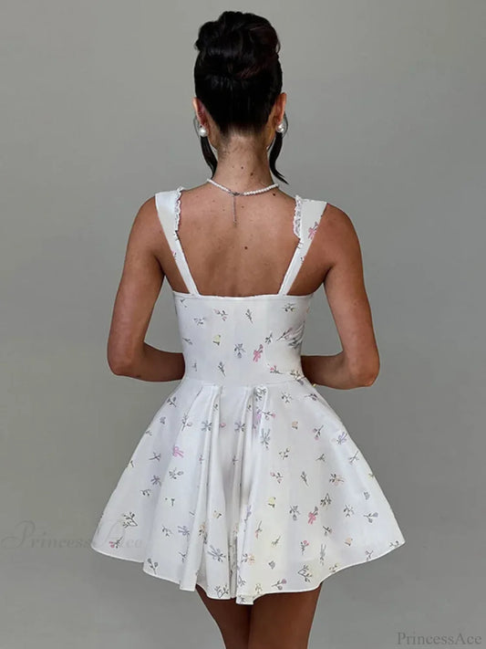 Deep V Backless Pleated Mini Dress minidress-250223