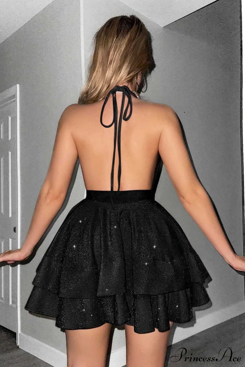 Deep V-Neck Ruffled Fitted Elegant Party Dress