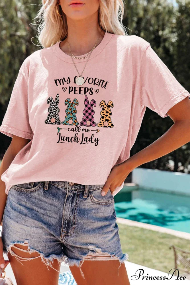 Design Graphic Rabbit T-Shirt Pink / S Tees