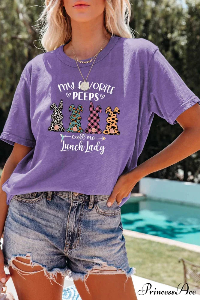 Design Graphic Rabbit T-Shirt Purple / S Tees