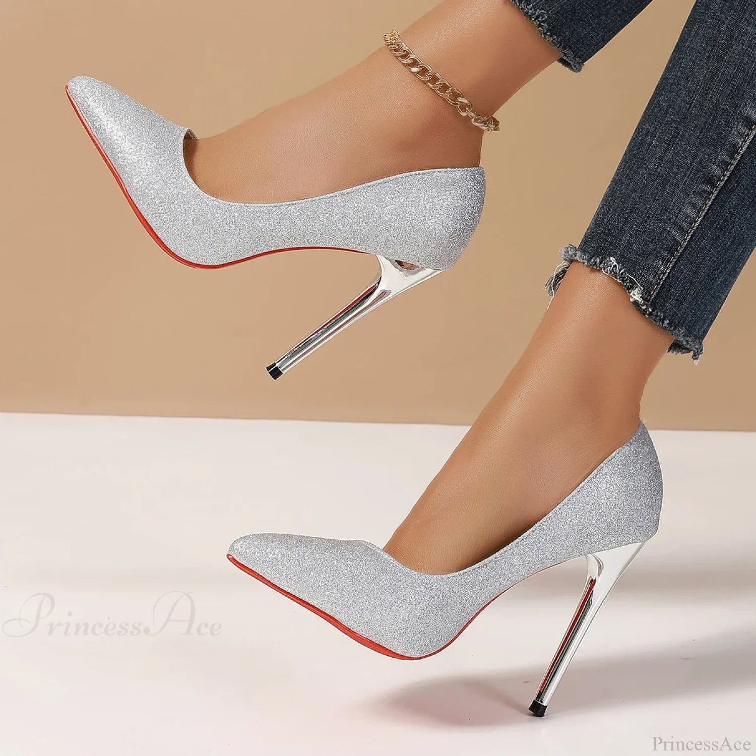 Designer Pointed Toe Red Bottom Sexy Party Pumps Women High Heels Plus Size Zapatos De Mujer Heel