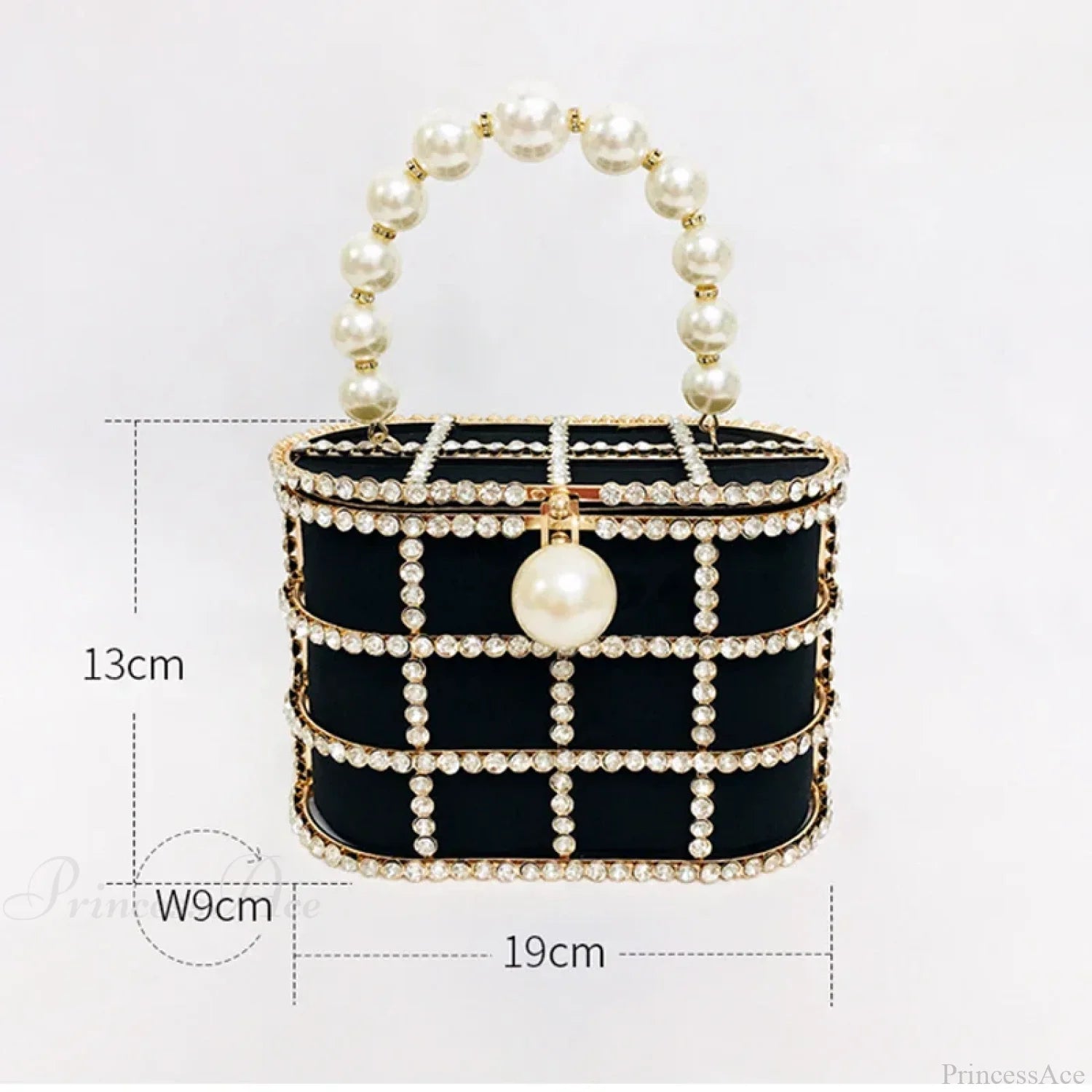 Diamonds Basket Clutch Luxury Pearl Beaded Wedding Party Evening Bag clutchbag-250126