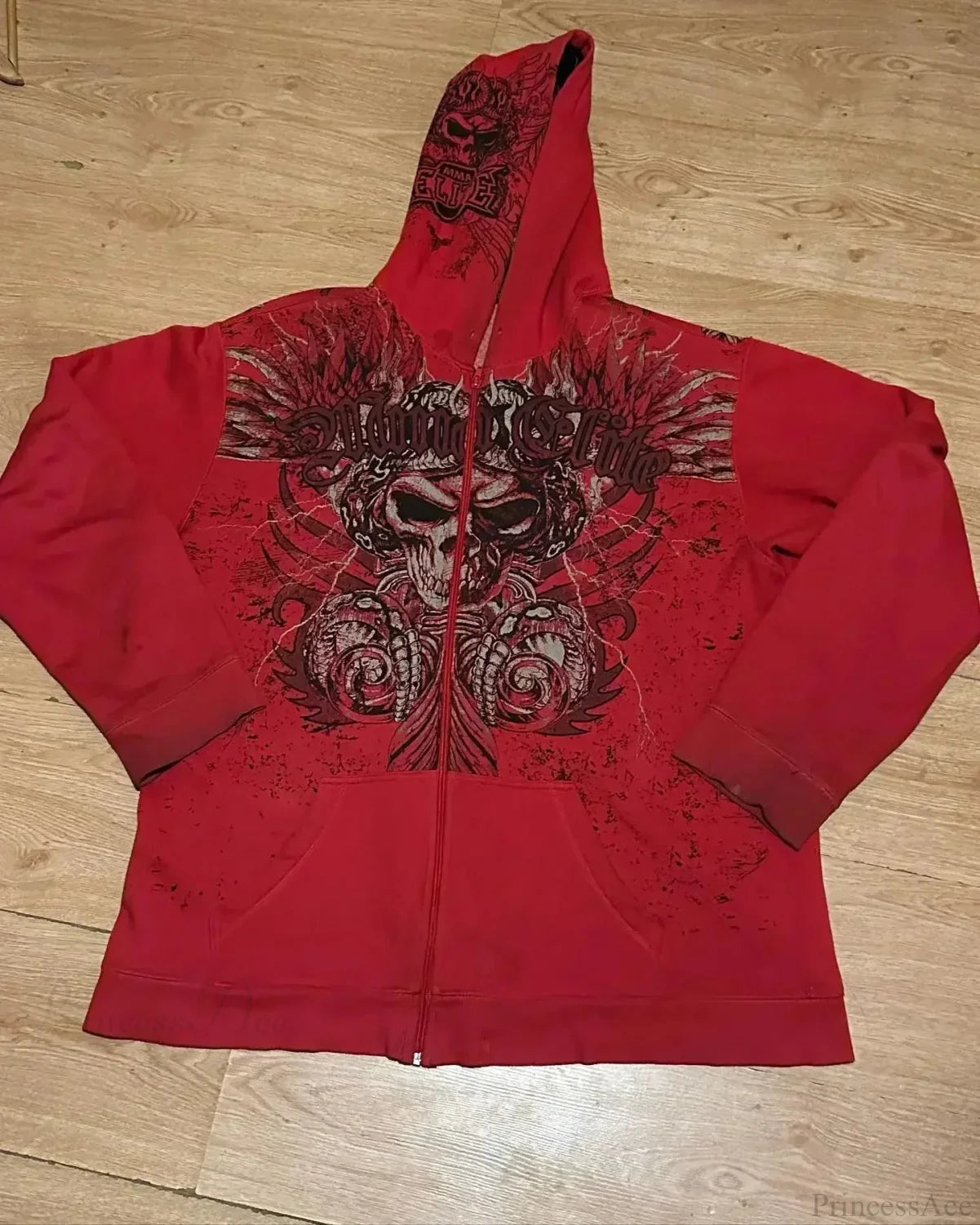 Distress Road Medieval Zip Hoodie red / S