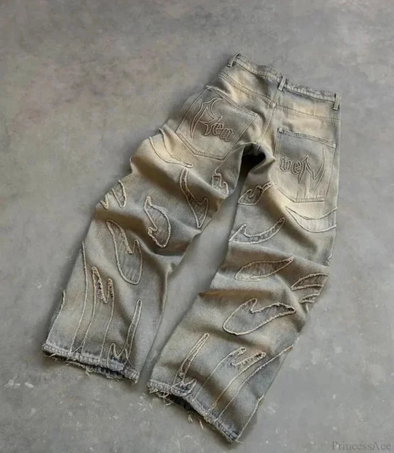 Distressed Gothic Vintage Baggy Pant black2 / S