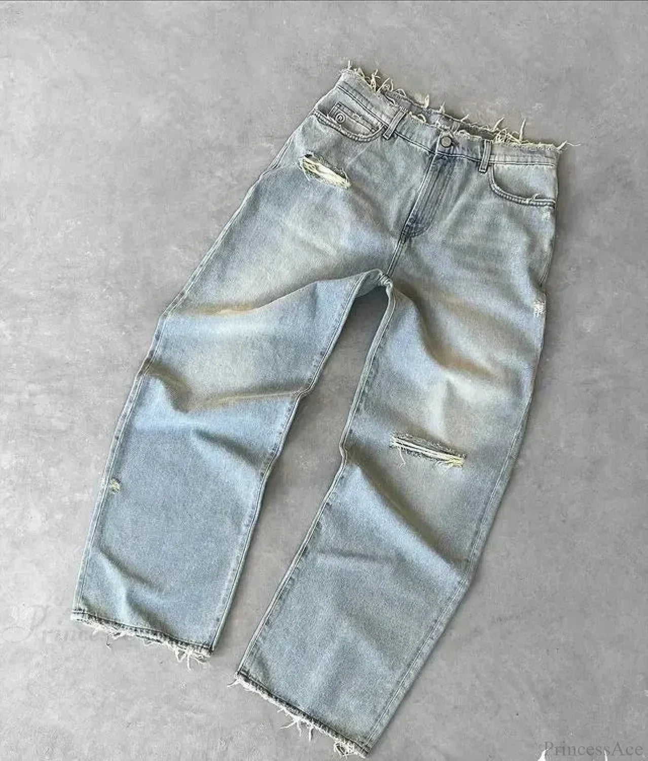 Distressed Gothic Vintage Baggy Pant blue / S