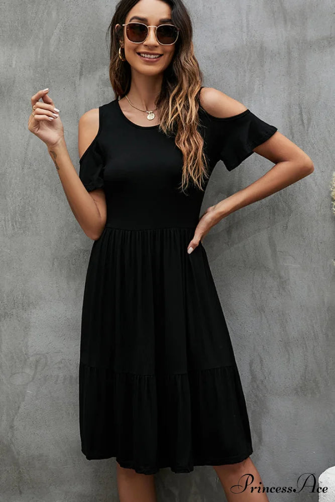 Dots Print Tie Trendy Waist Fashion Casual Dress