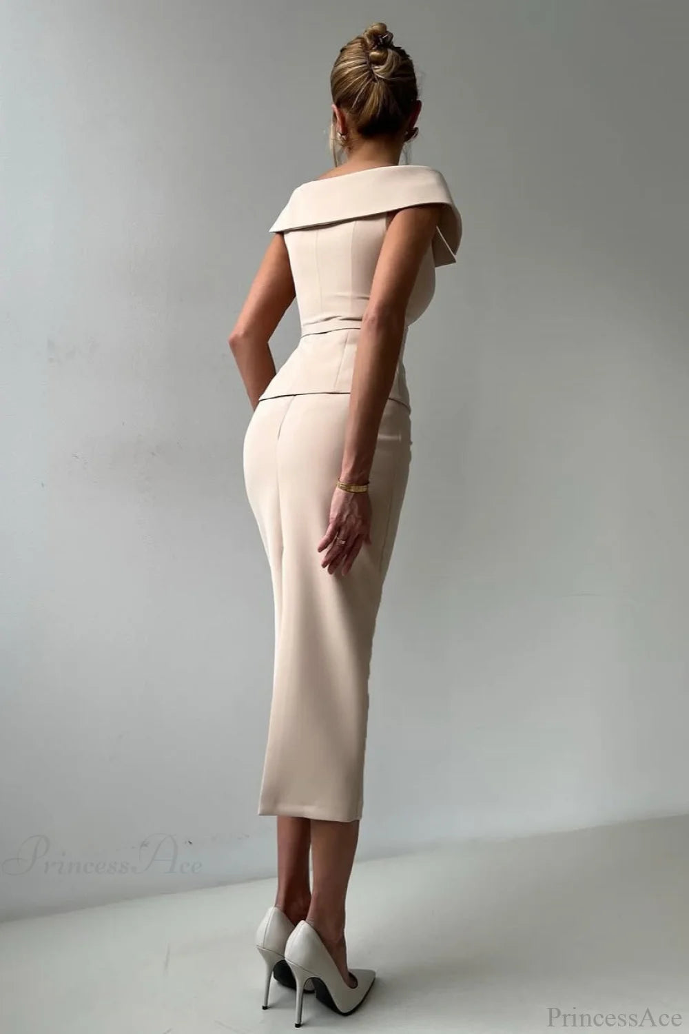 Double Breasted Tie Waist Bodycon Elegant Two Piece Set