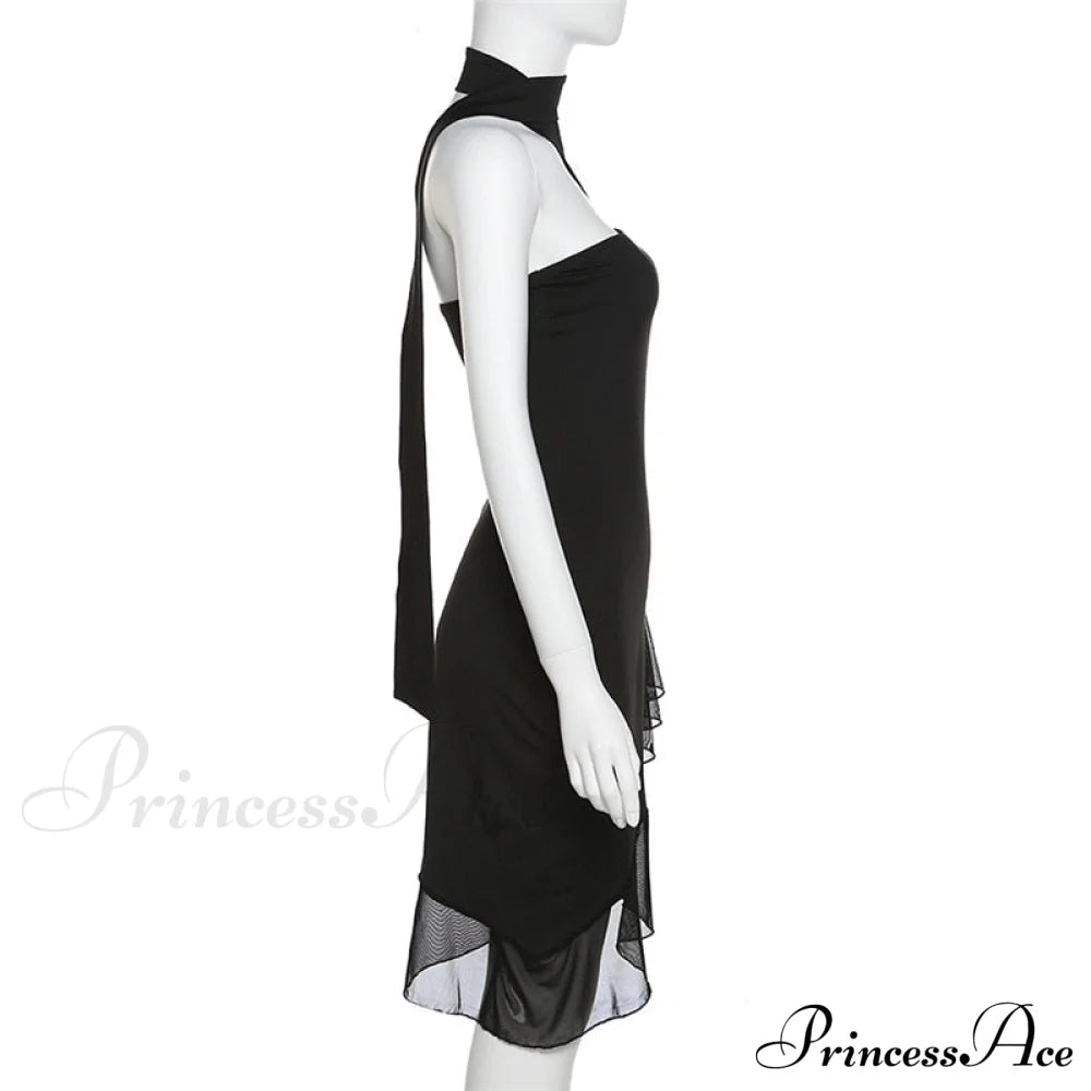 Draped Frill Stylish Tube Mini Dress