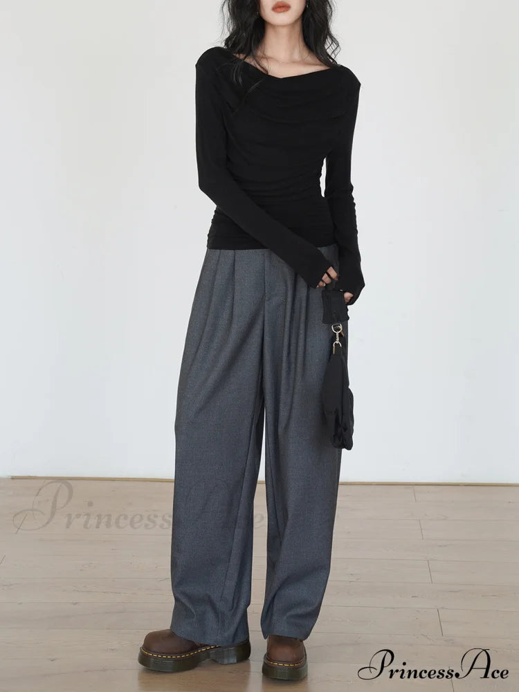 Draped Long Graceful Sleeve Slinky Shirt T-Shirts