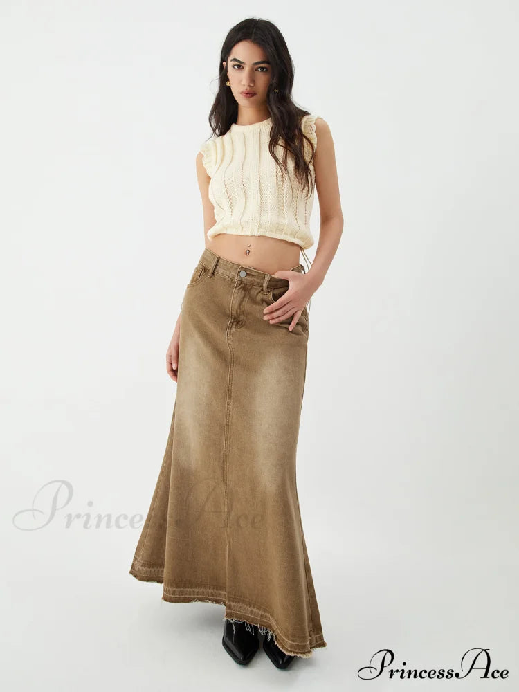 Drawstring Crochet Graceful Sweater Vest Sweaters-L