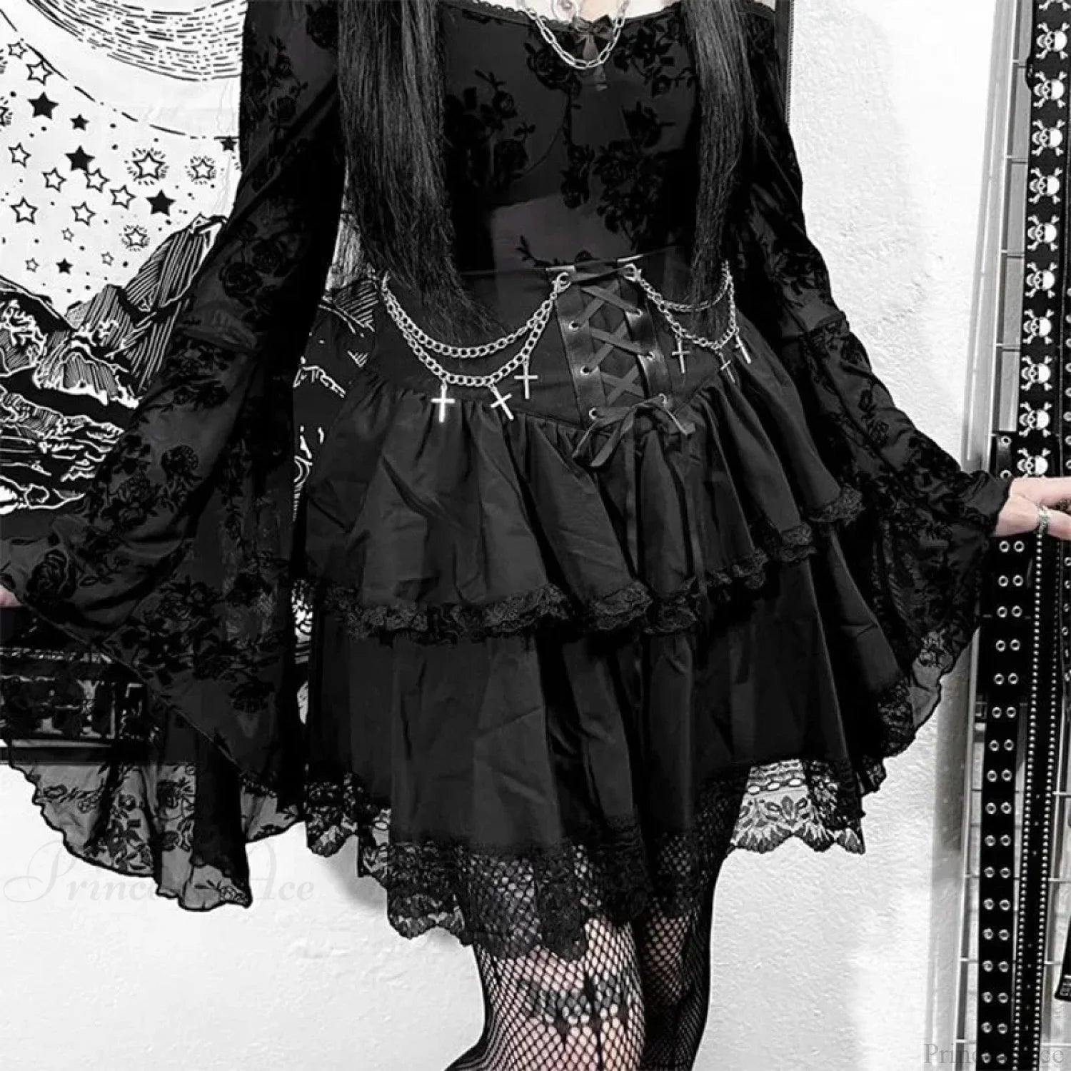 Drawstring Ruffle Fairycore Skirt
