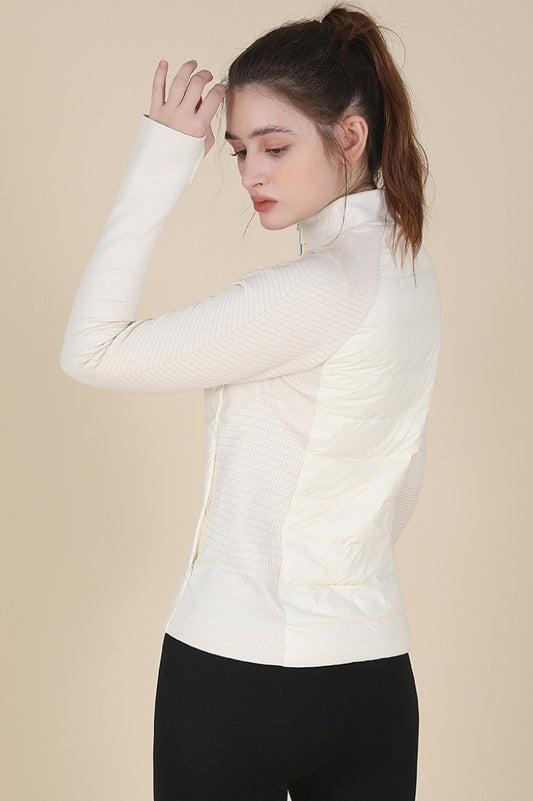 Lightweight Slim Stand Collar Down Puffer Windproof Sports Jacket