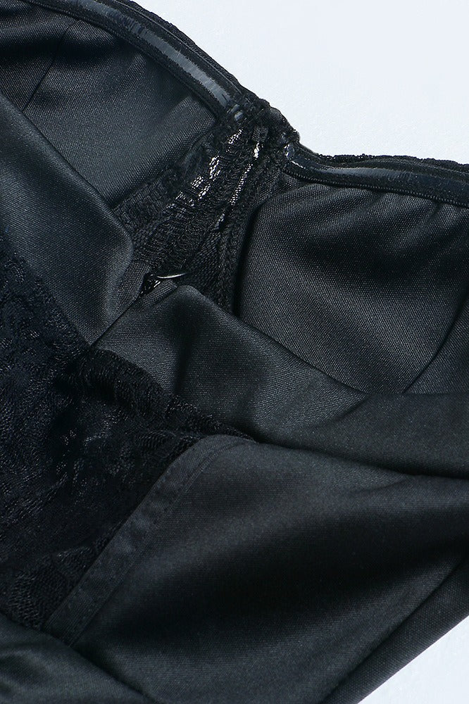 Sheer Lace Bustier Formal Dress