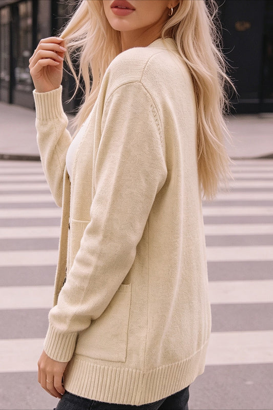 Longline V Neck Pocket Cardigans
