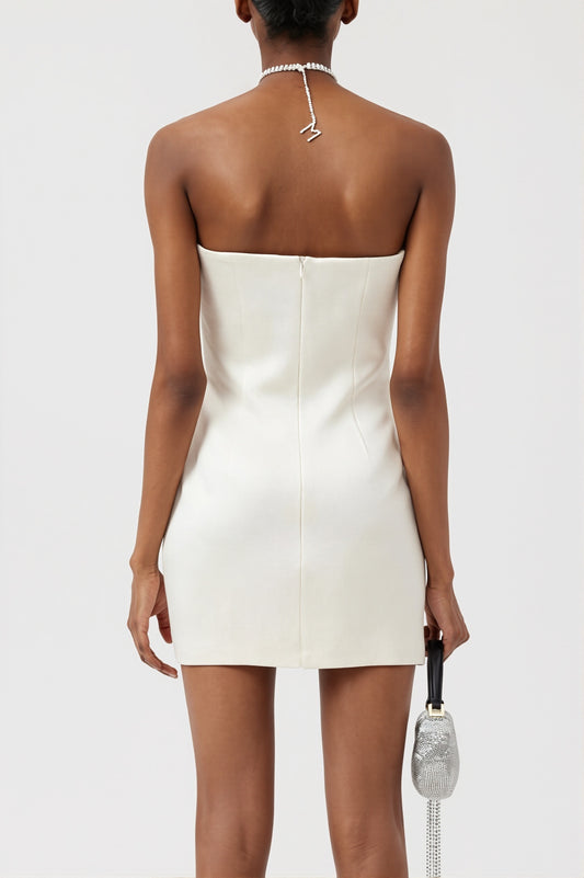 3D Rose Strapless Bodycon Mini Dress