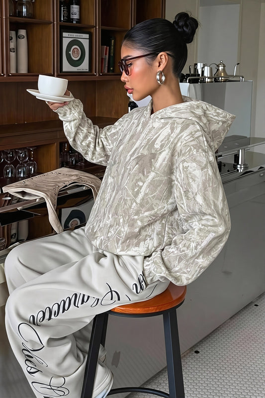Stylish Abstract Print Pullover Hoodie
