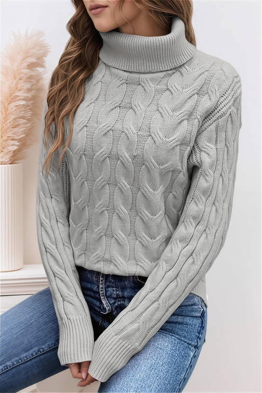 Cable Knit Turtleneck Sweater