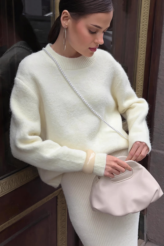Fuzzy Crew Neck Oversized Sweater