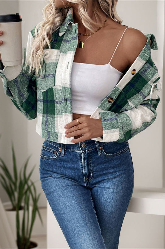 Veste en laine à carreaux vintage