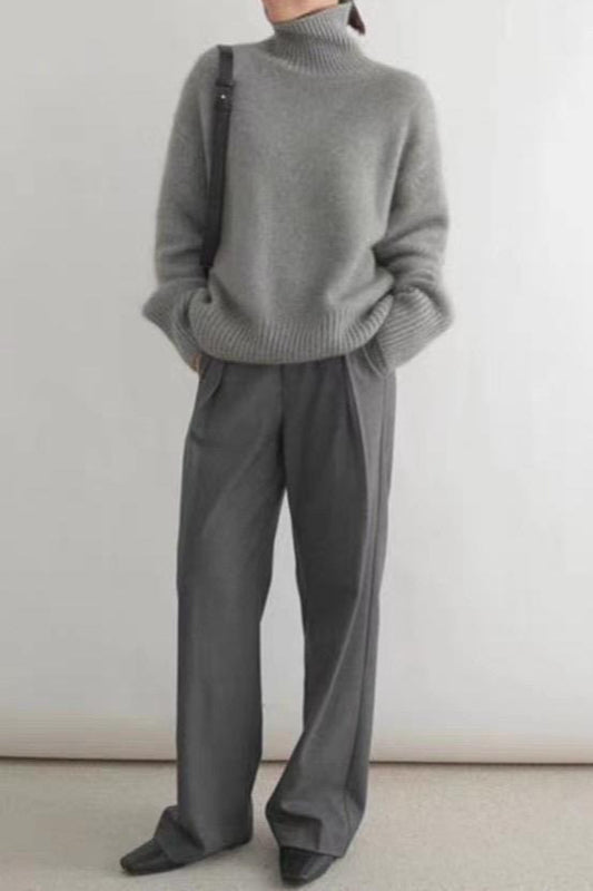 Plush Turtleneck Oversized Knit Sweater