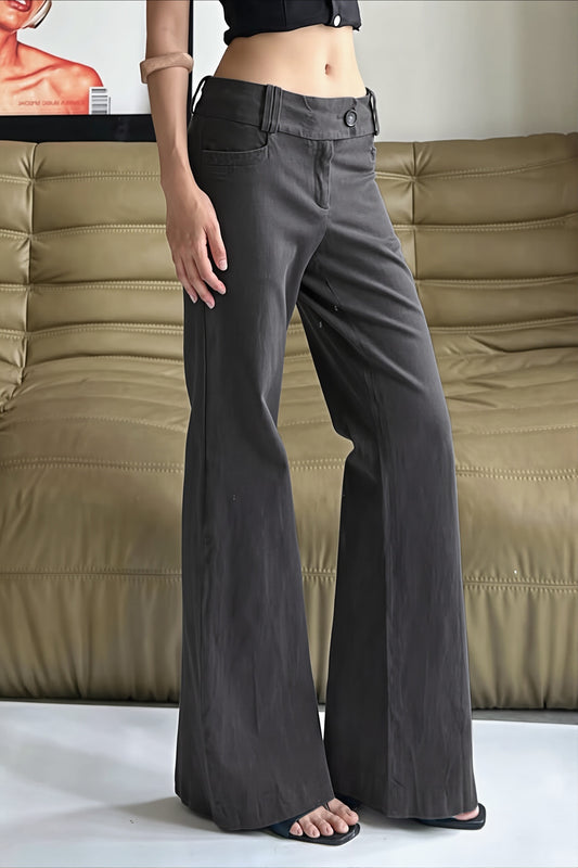 Low Rise Straight Leg Tailored Pants