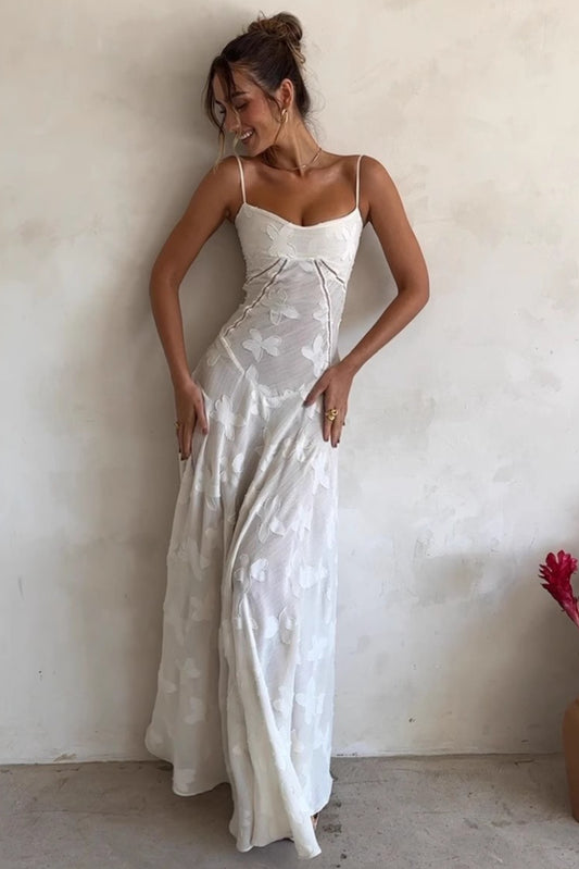 Robe longue bohème blanche élégante